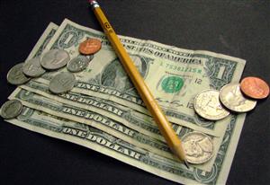 Dollars and Change with Pencil